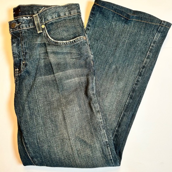 Calvin Klein Jeans Flare Leg Stretch Denim Pants Women's 8 Length 32 Blue NWT - Picture 1 of 7